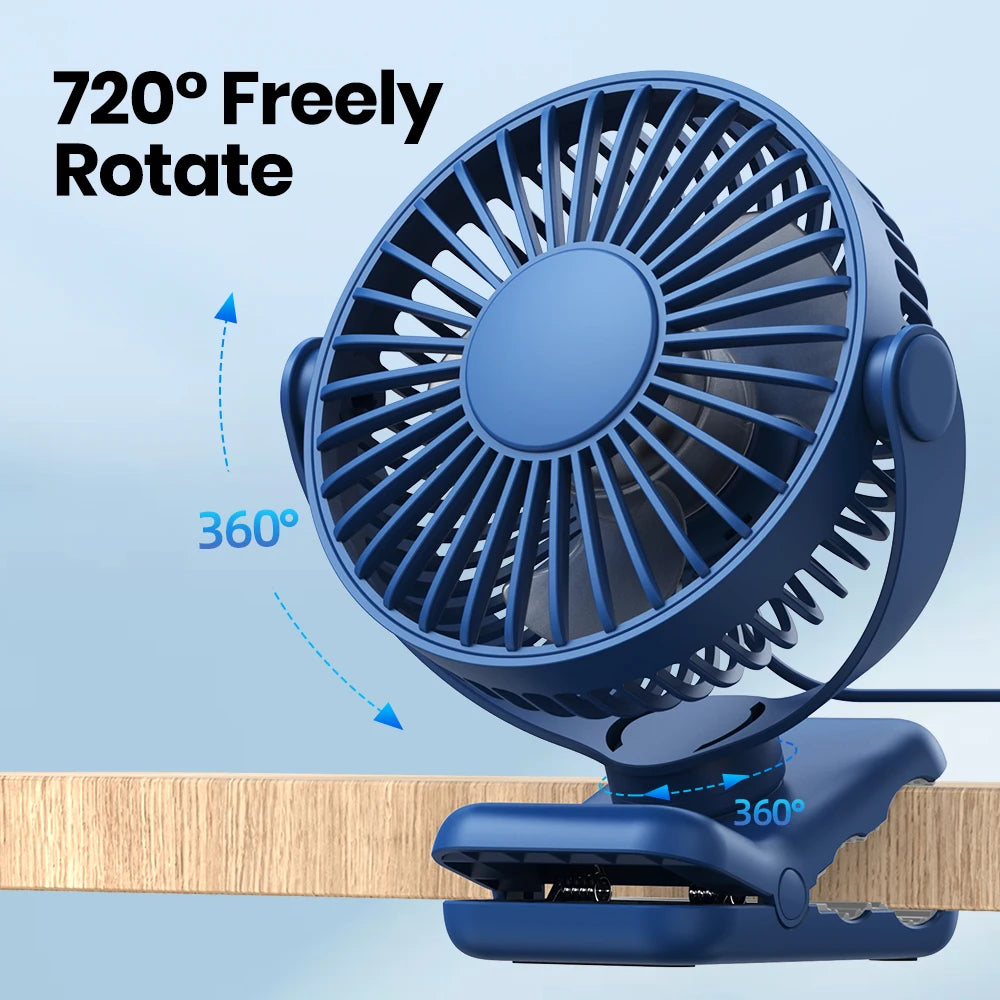 TOPK K62B Small Portable Clip Fan