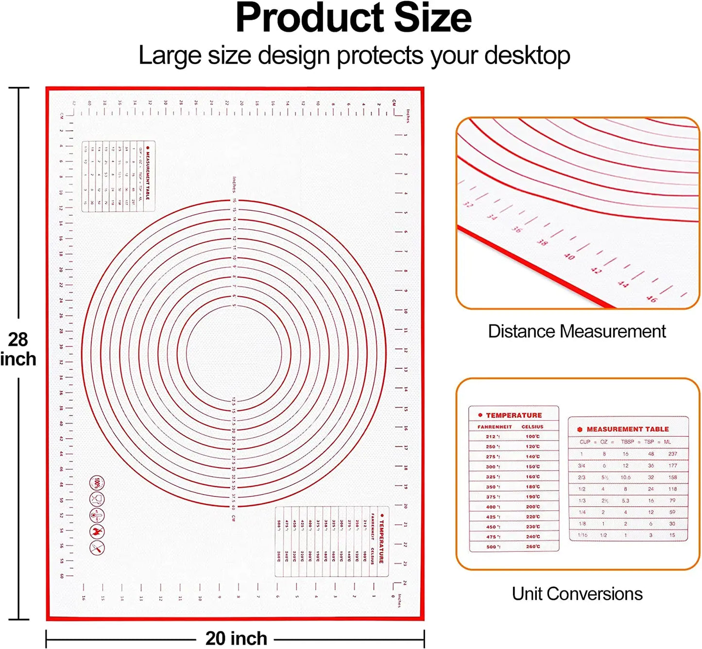 UNTIOR Silicone Baking Mat Kneading Pad