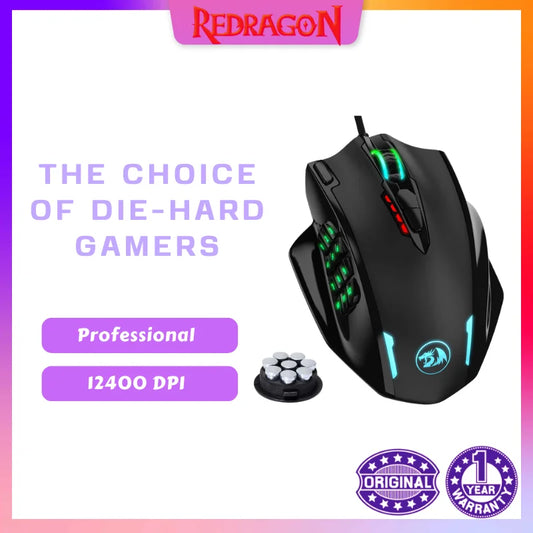 Redragon M908 RGB Backlight LED USB Wired Gaming Mouse